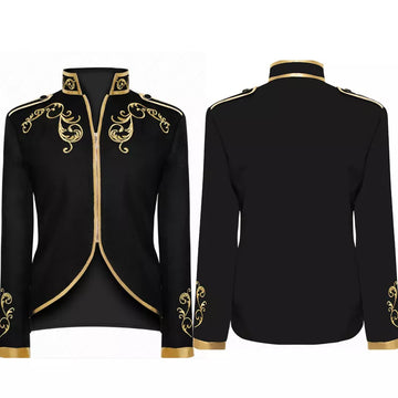 Riolio Medieval Men's Jacket Embroidery Coat Victorian Jackets For Men Vintage Clothing Prince King Halloween Cosplay Costume